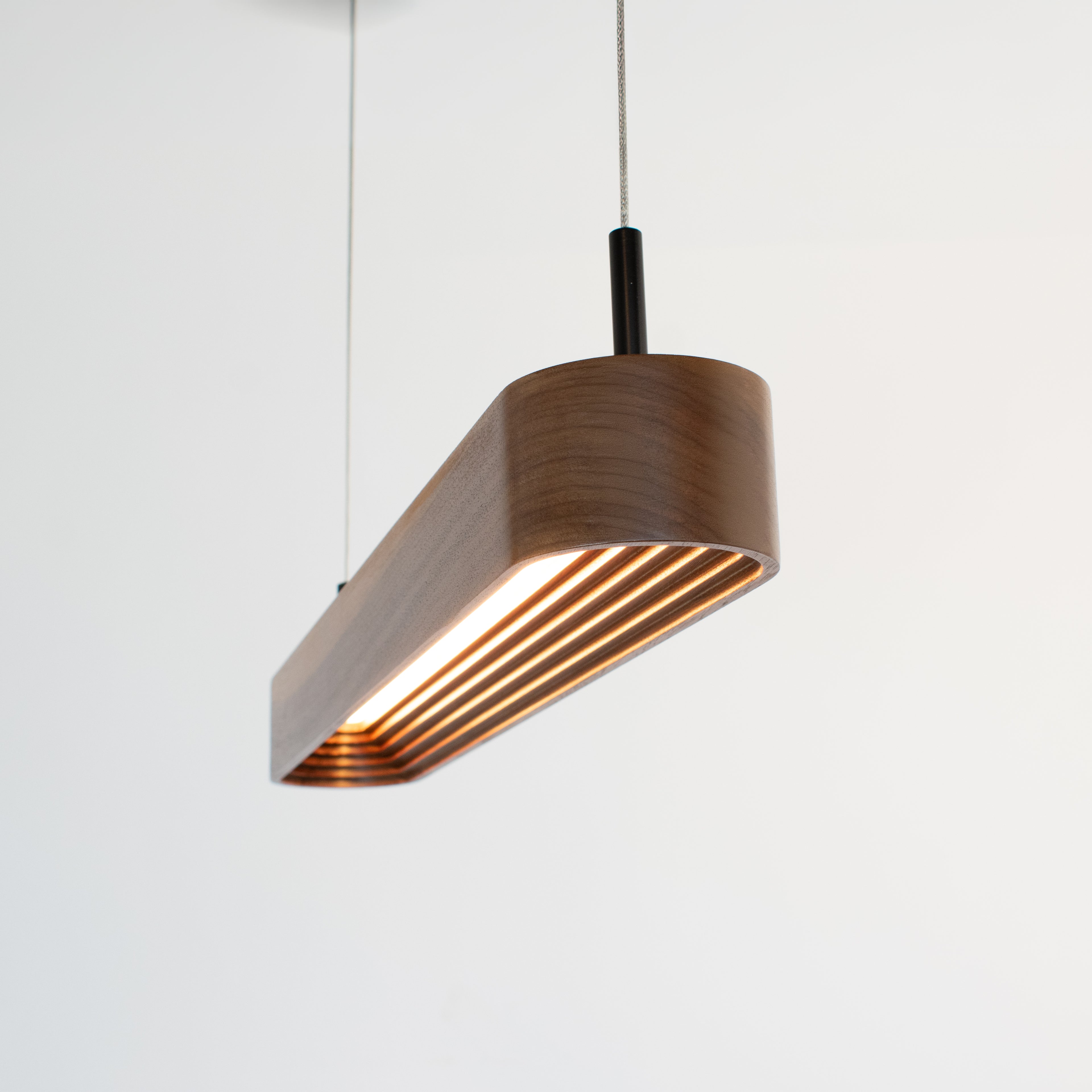 Beautiful Walnut wood Apollo Pendant designer lighting 